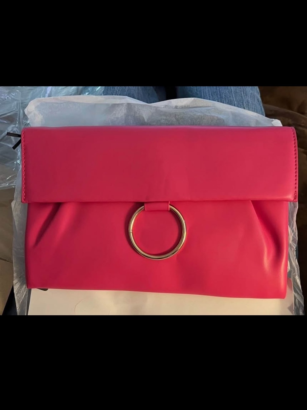 NWT Stylish Red Leather Clutch or Shoulder Bag